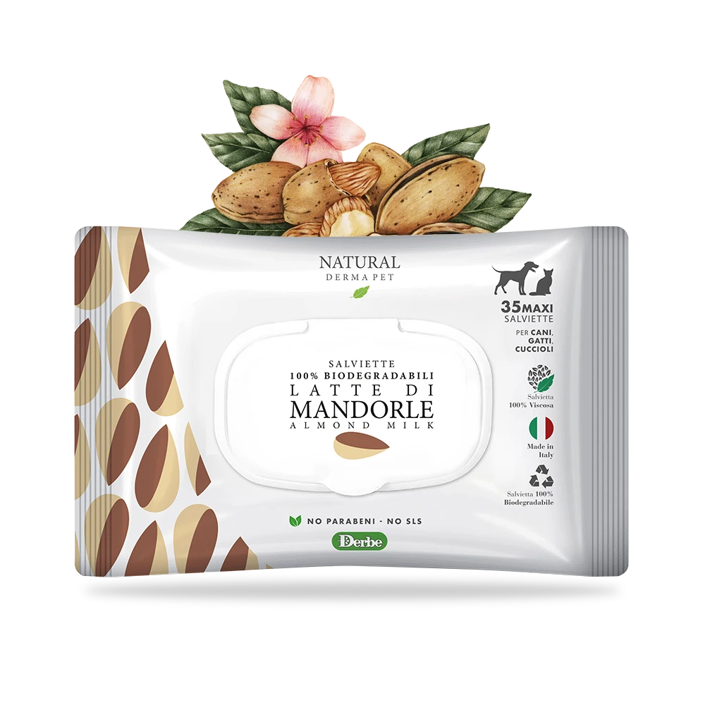 SALVIETTE CANI E GATTI - LATTE DI MANDORLE
